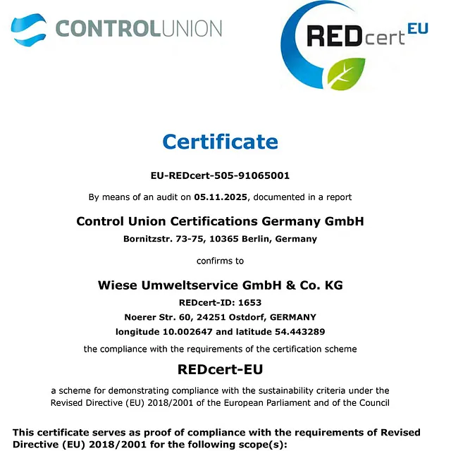 Zertifikat: RED cert EU